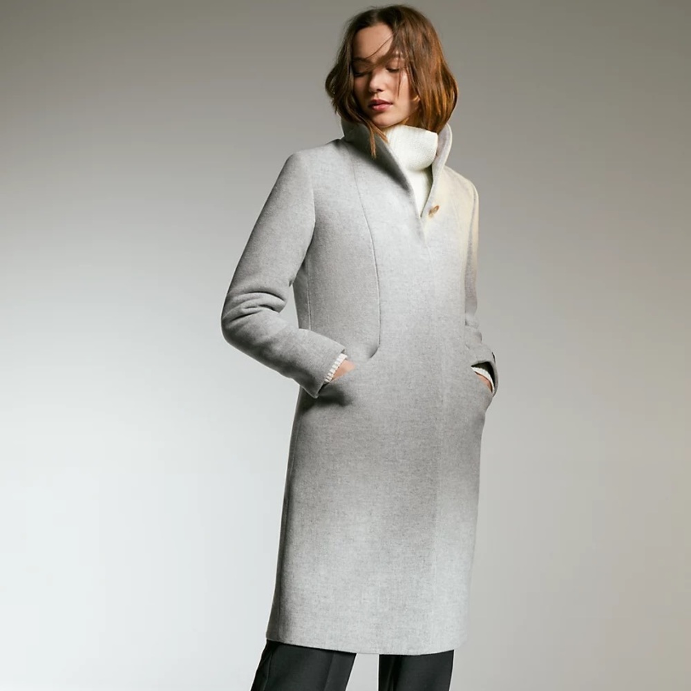 Wilfred The Cocoon Coat Long - Heather White Gray Aritzia